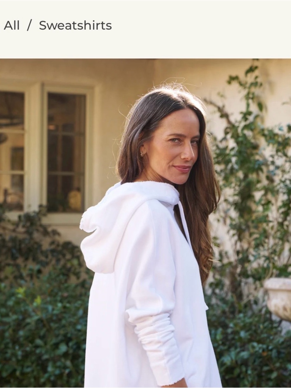 Frank & Eileen “Kane” White long sleeve, hooded sweatshirt - M (gently worn) - Picture 2 of 7
